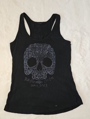 Harley-Davidson Black Skull Racerback Tank Top